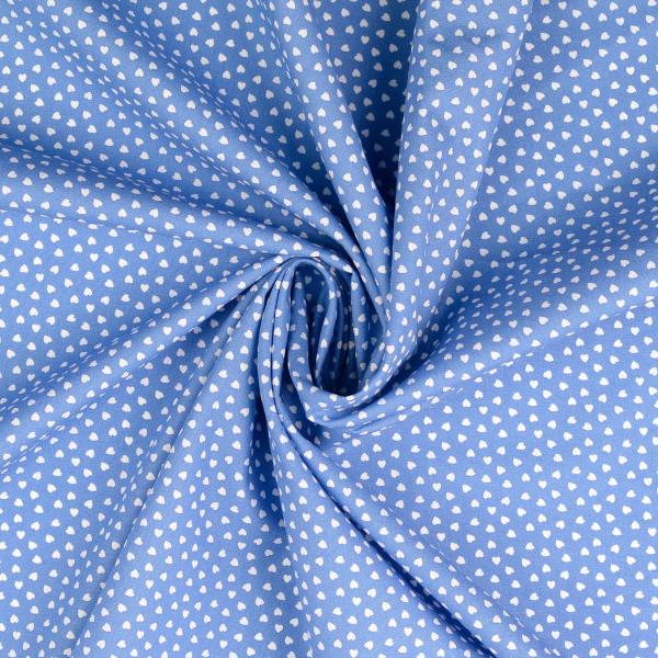 Baumwoll Druck kleine Herzen Weiß auf Jeans